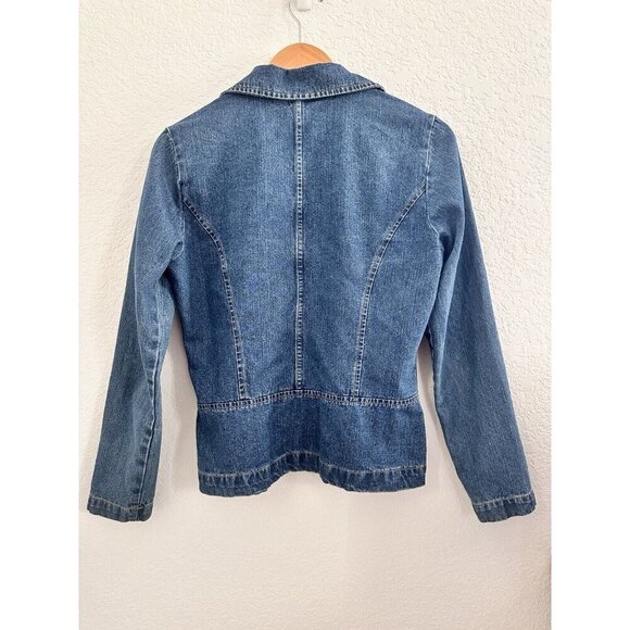 Bill Blass Jeanswear Women M Blue Medium Wash Denim Jeans Jacket Blazer 90s Y2K - Picture 4 of 7